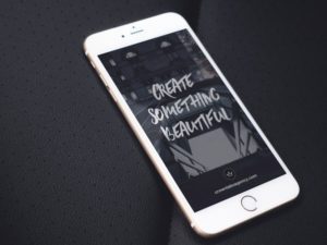 White iPhone on black Leather Mockup Set