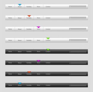 Menús de navegación PSD gratuitos para diseños web